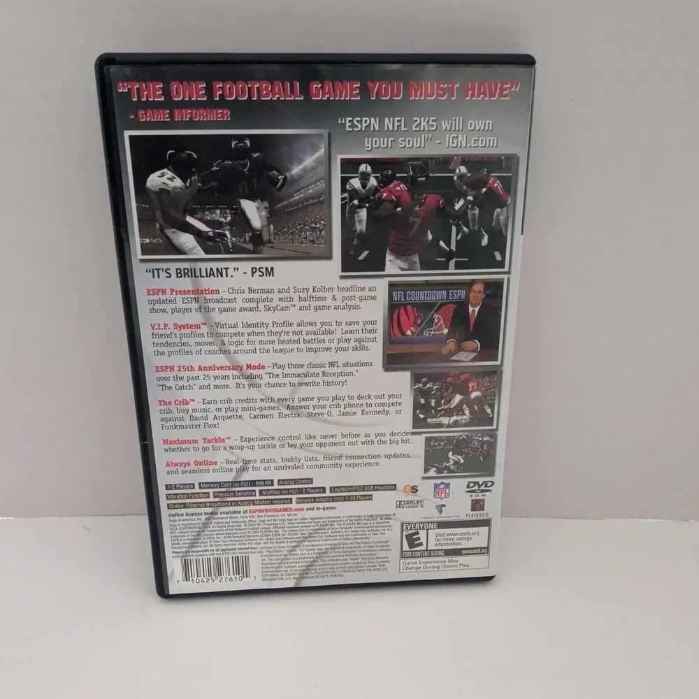 ESPN NFL 2K5 Sony PlayStation 2 PS2 Complete With Manual CIB Sega Sports